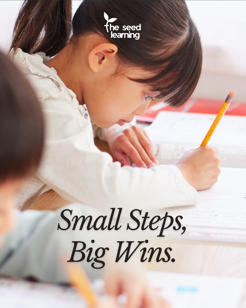 Child learning and writing at The Seed Learning